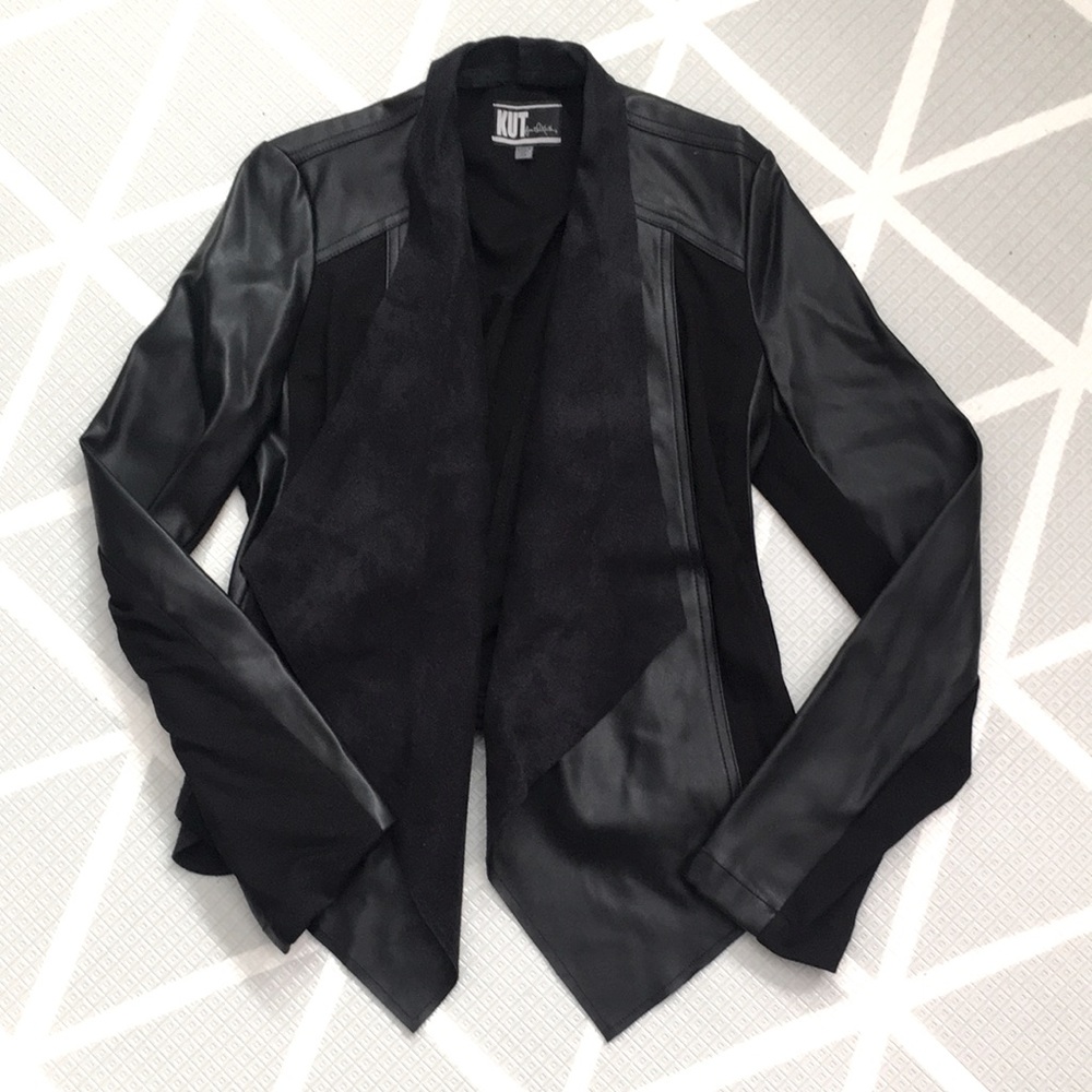 KUT FROM THE CLOTH faux leather black jacket. Size XS. Excellent condition.